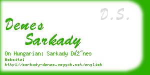 denes sarkady business card